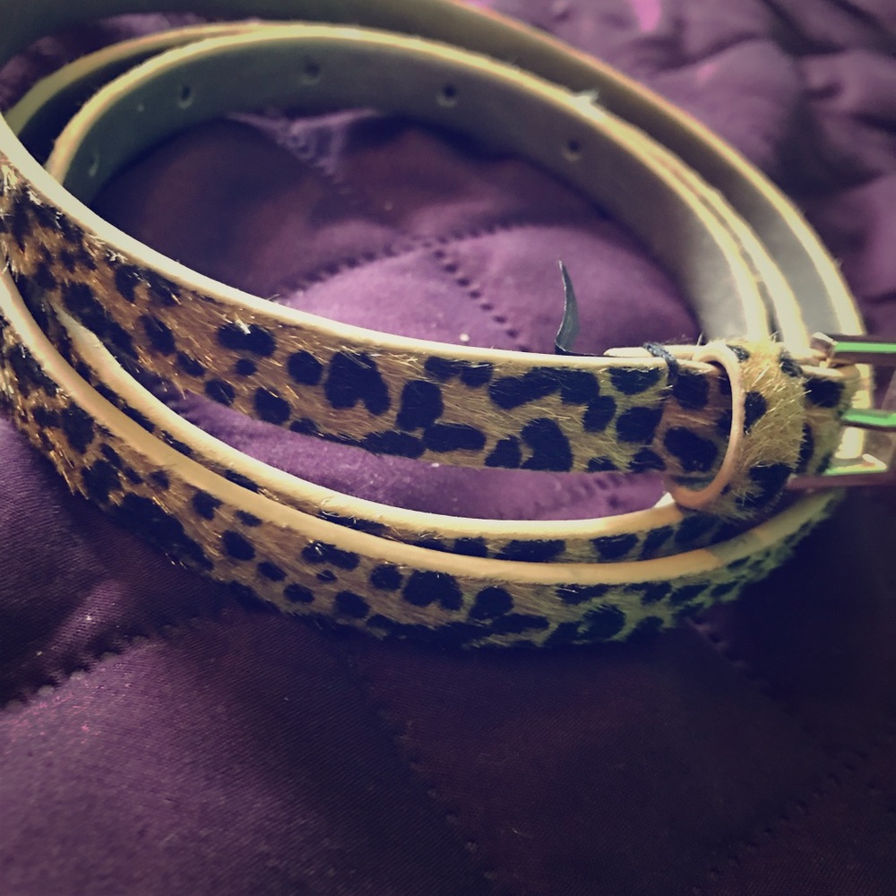 Cheetah print skinny belt